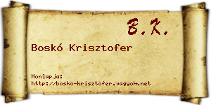 Boskó Krisztofer névjegykártya