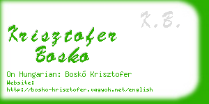 krisztofer bosko business card